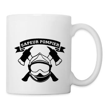 Sapeur Pompier Casque Hache Fanion - Mug blanc - blanc - Droite