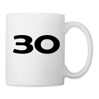 30. 30 ANS. 30e ANNIVERSAIRE. ANNIVERSAIRE 30 ANS. - Mug blanc - blanc - Droite
