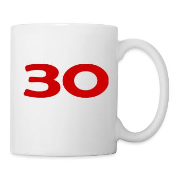 30. 30 YEARS. 30th ANNIVERSARY. 30TH ANNIVERSARY. - Mug - white - Right