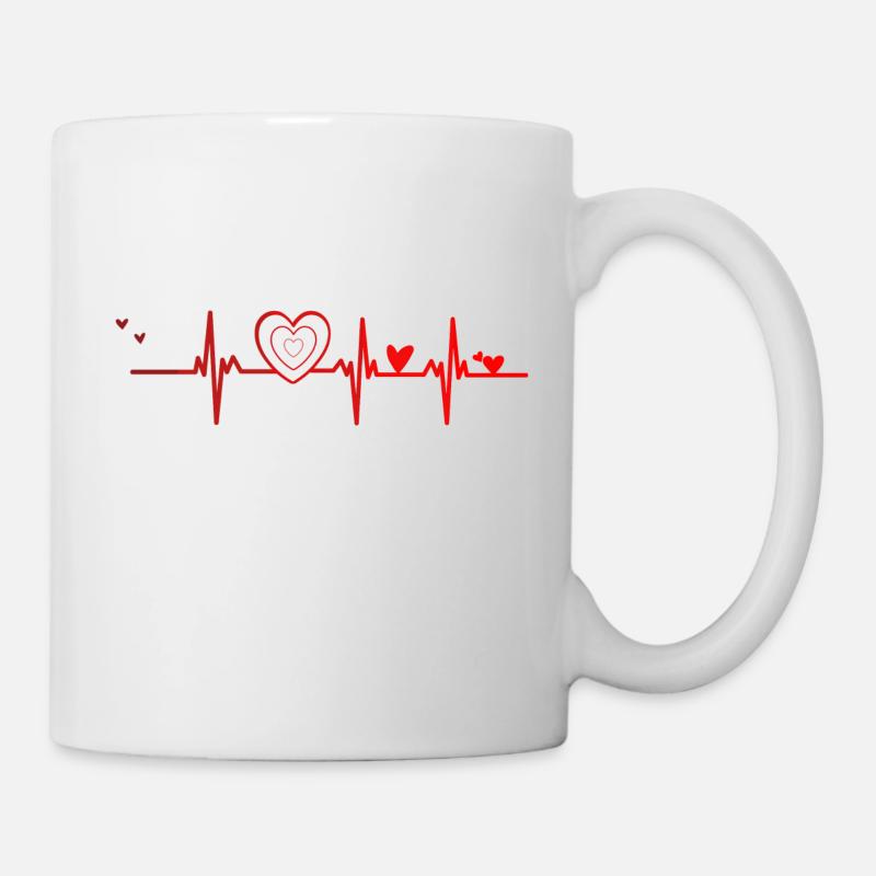 Herzschlag - Tasse - Weiß