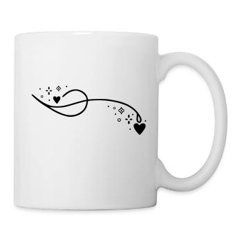 Ligne de coeur scintillant - Mug blanc - blanc - Droite