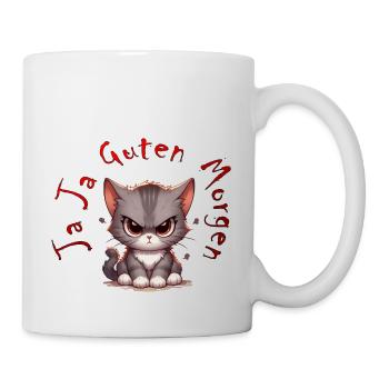 Cat Grimmig Guten Morgen - Tasse - Weiß - Rechts