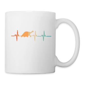 Herzschlag-Schildkröte - Tasse - Weiß - Rechts