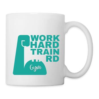 work hard train hard - Tasse - Weiß - Rechts