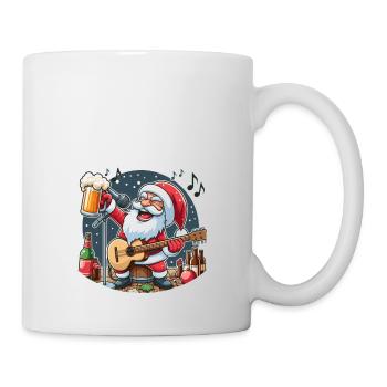 Santa Claus Singing Beer Wine Lettering - Mug - white - Right