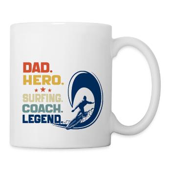 Papa Held Surf Coach Legende Lustig Surfen Papa - Tasse - Weiß - Rechts