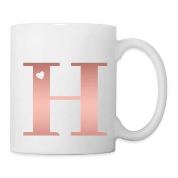 Buchstabe H Roségold - Tasse - Weiß - Rechts