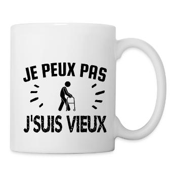 je peux pas je suis vieux - Mug blanc - blanc - Droite