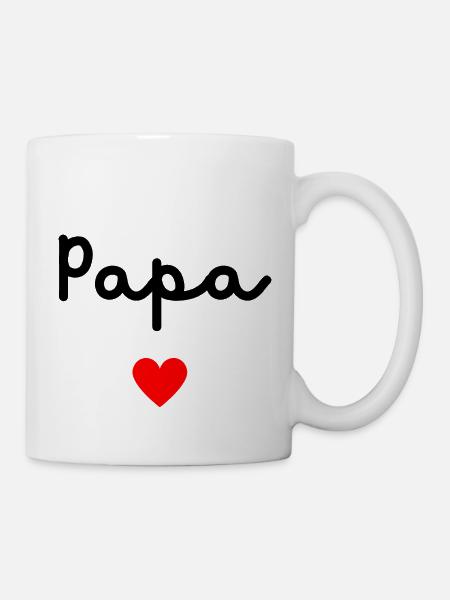 Papa Herz - Tasse - Weiß
