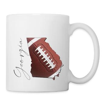 Géorgie (États-Unis) | Vrai football | Script de carte - Mug blanc - blanc - Droite