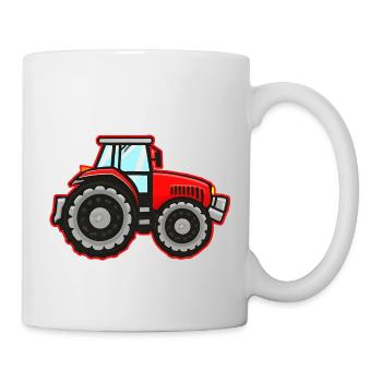 Bauers Roter Traktor - Tasse - Weiß - Rechts