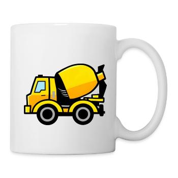 Gelber Betonmischer - Tasse - Weiß - Rechts