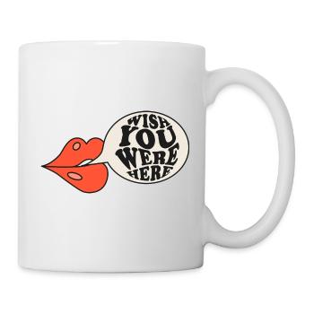 WISH YOU WERRE HERE ,TU ME MANQUE MON AMOUR - Mug blanc - blanc - Droite