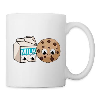 Biscuits et lait Kawaii Illustration Love Match - Mug blanc - blanc - Droite