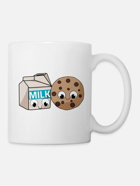Cookies and Milk Kawaii Illustration Love Match - Mug - white