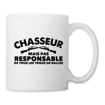 CHASSEUR🔥 Mais pas responsable ! CADEAU HUMOUR - Mug blanc - blanc - Droite
