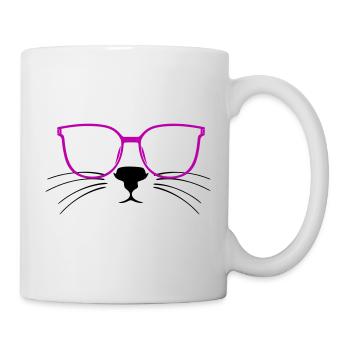 Lunettes Chat Chat Femme Chat Amant Kitty - Mug blanc - blanc - Droite