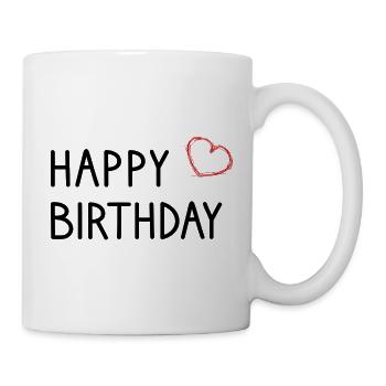 ANNIVERSAIRE. HAPPY BIRTHDAY. JOYEUX ANNIVERSAIRE. - Mug blanc - blanc - Droite