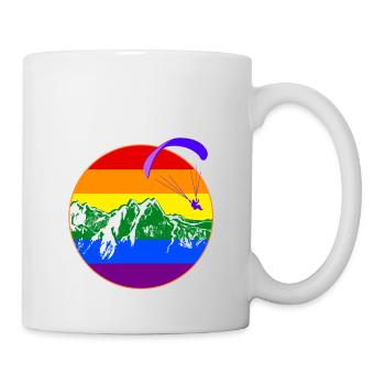 pride flag paraglider Gleitschirm Regenbogen - Tasse - Weiß - Rechts