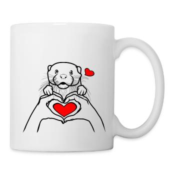 Line Art Otter Sea Otters - Mug - white - Right