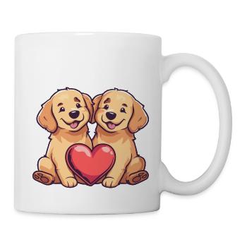 Golden Retriever Dogs Couple Love Couple In Love - Mug - white - Right