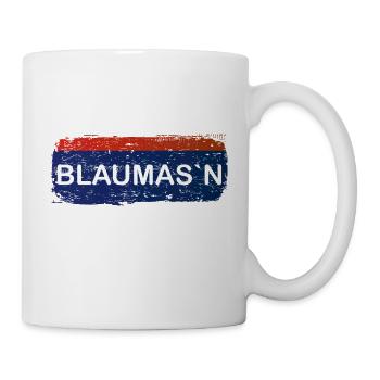 Blaumas´n - Blaumeise - Dialektausdruck f Polizist - Tasse - Weiß - Rechts