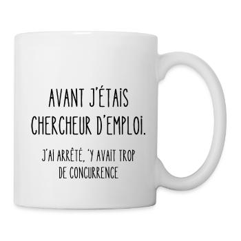 avant j'étais chercheur d'emploi - Mug blanc - blanc - Droite