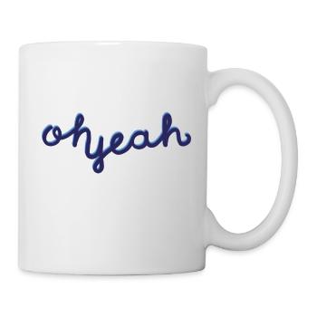 ohyeah blau - Tasse - Weiß - Rechts
