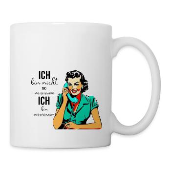 Retro woman housewife sarcastic design - Tasse - Weiß - Rechts