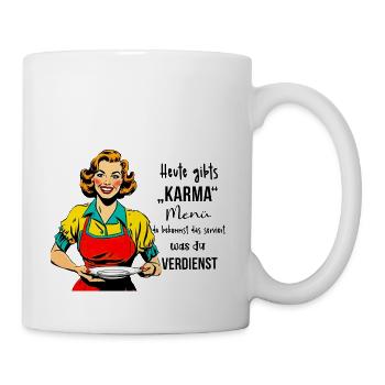 Retro woman housewife sarcastic design - Tasse - Weiß - Rechts