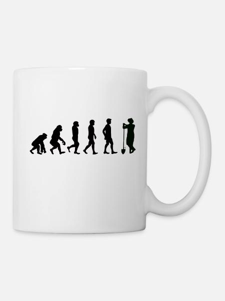Evolution Landwirt - Tasse - Weiß