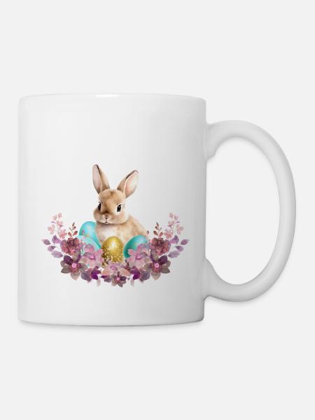 Hase im Nest - Tasse - Weiß