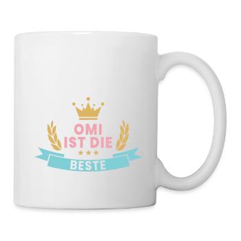 Omi ist die Beste! Krone & Kranz - Tasse - Weiß - Rechts