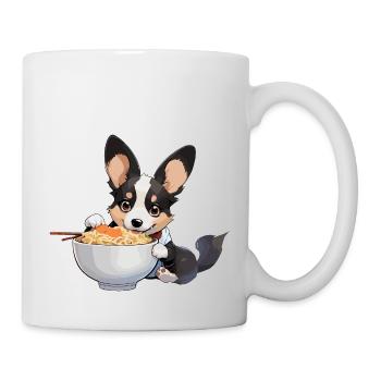 Corgi Eating Ramen #3 - Mug - white - Right