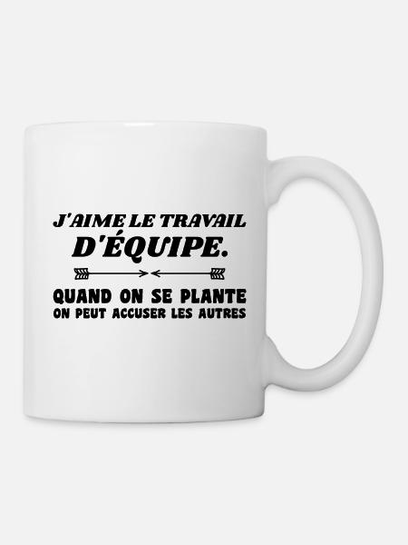 travail d'équipe - Mug blanc - blanc