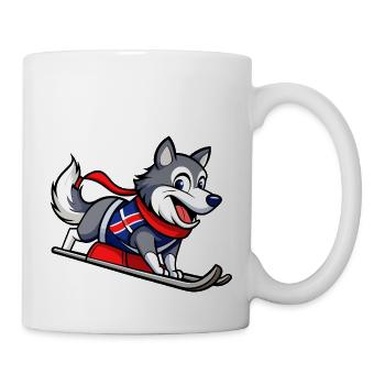 Coureur de traîneau Norwegian Elkhound déterminé - Mug blanc - blanc - Droite