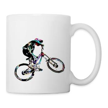 Downhill mountain biking - Mug - white - Right