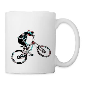 Downhill mountain biking - Mug - white - Right