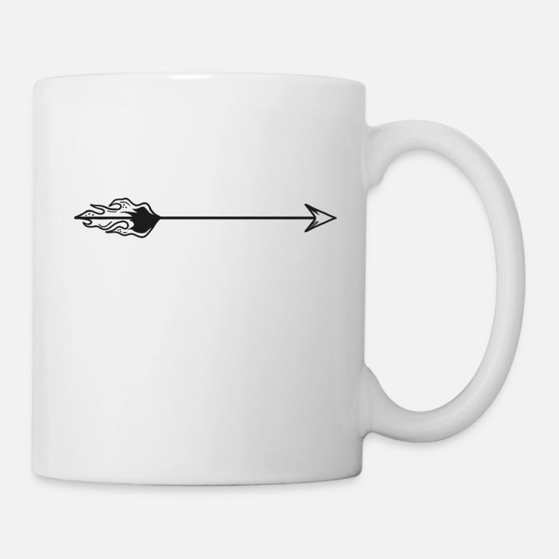 Flèche dessinée avec du feu - Mug blanc - blanc