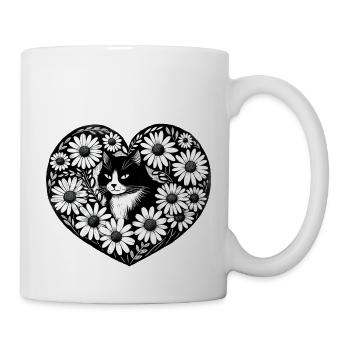 Tuxedo Cat Daisy - Mug blanc - blanc - Droite