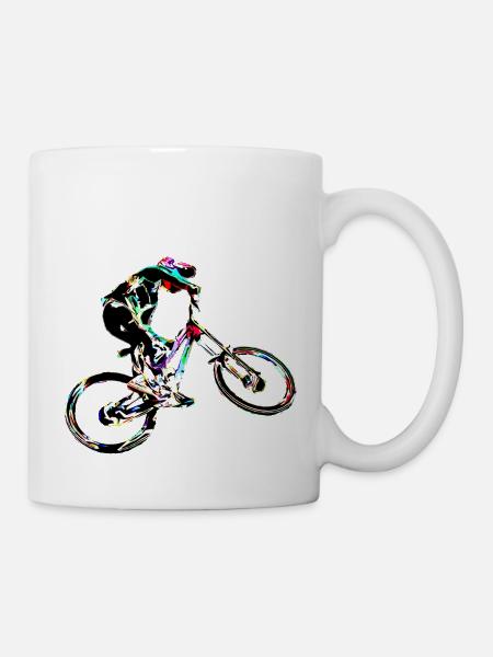 Downhill-Mountainbiken - Tasse - Weiß