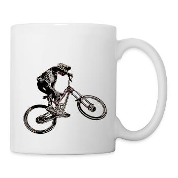 Downhill mountain biking - Mug - white - Right