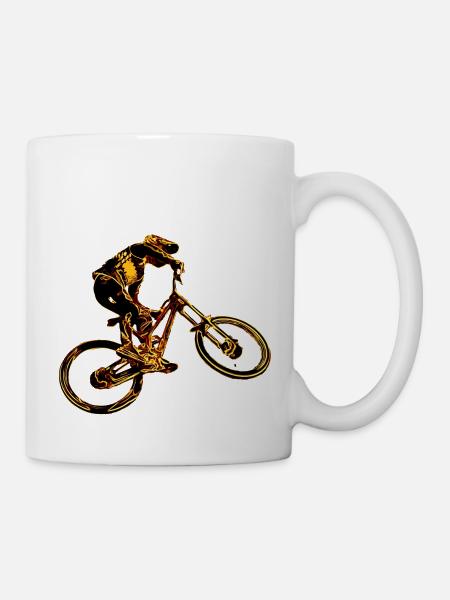 Downhill-Mountainbiken - Tasse - Weiß