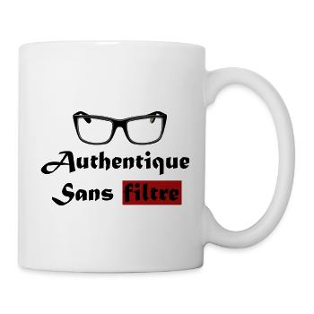 Authentique sans filtre - Mug blanc - blanc - Droite