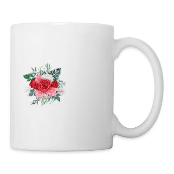 Roter Blumenbuchstabe O - Tasse - Weiß - Rechts