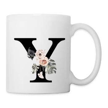 Tropical Floral Y Letter - Mug - white - Right