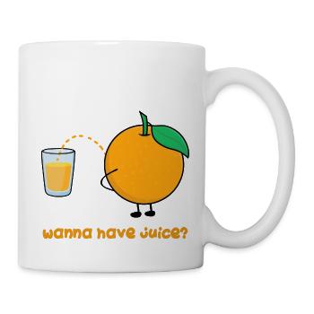 Orangensaft Lustig - Tasse - Weiß - Rechts