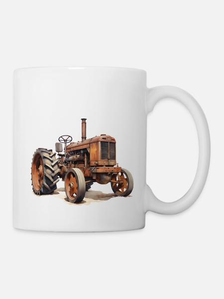 Technikgeschichte bei Traktoren - Tasse - Weiß