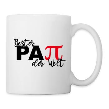 Bester Papi der Welt Wortspiel Kreiszahl Pi Mathe - Tasse - Weiß - Rechts