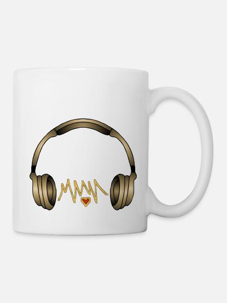 Kopfhörer - Tasse - Weiß